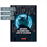 Ausmalheft Ninja Power | 32 Blatt, petrol/schwarz