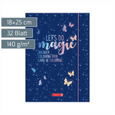 Ausmalheft Magic Butterfly | 32 Blatt, rosarot/lila