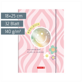 Ausmalheft Happy Hippie | 32 Blatt, rosa