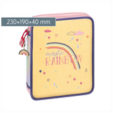 Federmäppchen XXL Magic Rainbow | 2 Reißverschlüsse, gelb