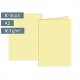 Klappkarten Universalpapier | A6, 105×150 mm, 160 g/m², hellgelb, 10 Stück