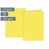 Klappkarten Universalpapier | B6, 200 g/m², gelb, 10 Stück