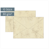 Briefumschläge Universalpapier Marmor | C6, 80 g/m², chamois, 10 Stück