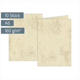 Klappkarten Universalpapier Marmor | A6, 160 g/m², chamois, 10 Stück