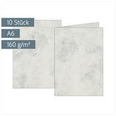 Klappkarten Universalpapier Marmor | A6, 160 g/m², grau, 10 Stück