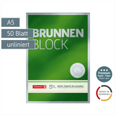 Briefblock Premium „BRUNNEN-Block“ | A5, Lineatur 6, 50 Blatt, grün