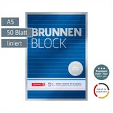 Briefblock Premium „BRUNNEN-Block“ | A5, liniert, 50 Blatt, blau