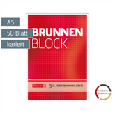 Briefblock „BRUNNEN Block“ | A5, Lineatur 5, 50 Blatt, rot