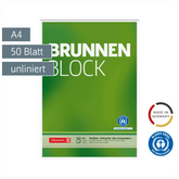 Briefblock „BRUNNEN-Block“ Recycling | A4, Lineatur 20, 50 Blatt, grün