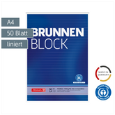 Briefblock „BRUNNEN-Block“ Recycling | A4, Lineatur 21, 50 Blatt, blau