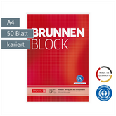 Briefblock „BRUNNEN-Block“ Recycling | A4, Lineatur 22, 50 Blatt, rot