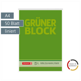 Briefblock „Grüner Block“ | A4, Lineatur 21, 50 Blatt, grün