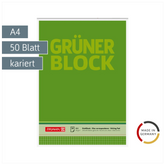 Briefblock „Grüner Block“ | A4, Lineatur 22, 50 Blatt, grün