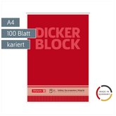 Briefblock „Dicker Block“ | A4, Lineatur 22, 100 Blatt, rot