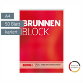 Briefblock „BRUNNEN Block“ | A4, Lineatur 22, 50 Blatt, rot