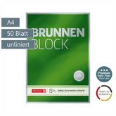 Briefblock Premium „BRUNNEN-Block“ | A4, Lineatur 20, 50 Blatt, grün