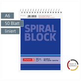 Spiralnotizblock | A6, liniert, 50 Blatt, blau