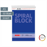 Spiralnotizblock | A5, liniert, 50 Blatt, blau