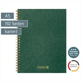 Notizbuch Premium Wire | A5, kariert, forest green