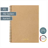 Notizbuch Premium Wire | A5, kariert, caramel