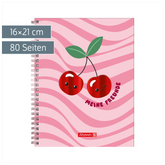 Freundebuch Fruity Love | 16×21 cm, 80 Seiten, rosa/rot