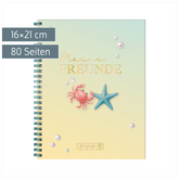 Freundebuch Sunny Ocean | 16×21 cm, 80 Seiten, mehrfarbig, pastell