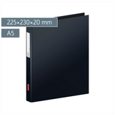 Ringbuch | A5, 2 Ringe, Füllhöhe: 20 mm, schwarz