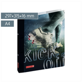 Ringbuch Fußball | A4, 2 Ringe, Füllhöhe: 16 mm, schwarz/silber