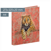 Ringbuch „Leopard“ Safari World | A4, 2 Ringe, Füllhöhe: 20 mm, rot/braun