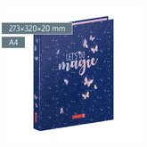 Ringbuch Magic Butterfly | A4, 2 Ringe, Füllhöhe: 20 mm, rosarot/lila