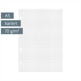 Ringbucheinlagen | A5, 5 mm kariert, weiß, 100 Blatt