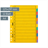 Ringbuchregister FACT!plus | A4, 12 Blatt, gelb