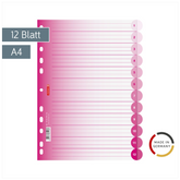 Ringbuchregister Colour Code | A4, 12 Blatt, pink