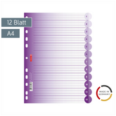 Ringbuchregister Colour Code | A4, 12 Blatt, purple