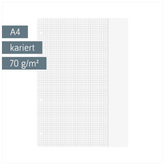 Ringbucheinlagen | A4, 5 mm kariert mit Rand, weiß, 50 Blatt
