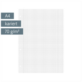 Ringbucheinlagen | A4, 5 mm kariert mit Randlinie innen und außen, weiß, 50 Blatt