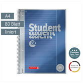 Collegeblock Premium Student | A4, Lineatur 25, 80 Blatt, blau