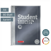 Collegeblock Premium Student | A4, Lineatur 28, 80 Blatt, anthrazit
