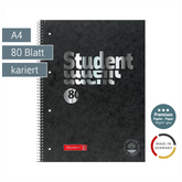 Collegeblock Premium Student FACT!plus | A4, Lineatur 28, 80 Blatt, schwarz/silber
