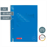 Collegeblock Premium Student Colour Code | A4, Lineatur 27, 80 Blatt, azur