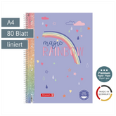 Collegeblock Premium Magic Rainbow | A4, Lineatur 27, 80 Blatt, violett