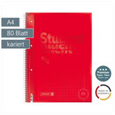 Collegeblock Premium Student Colour Code | A4, Lineatur 28, 80 Blatt, red