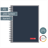 Notizbuch Premium Wire-O | A5, kariert, anthrazit