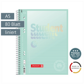 Collegeblock Premium Student „Pastell“ | A5, Lineatur 4, 80 Blatt, pastellmint
