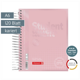 Collegeblock Premium Student Colour Code | A6, kariert, 120 Blatt, rose