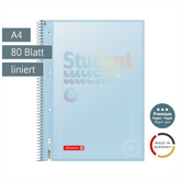 Collegeblock Premium Student „Pastell“ | A4, Lineatur 27, 80 Blatt, pastellblau