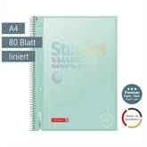 Collegeblock Premium Student „Pastell“ | A4, Lineatur 27, 80 Blatt, pastellmint