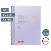 Collegeblock Premium Student „Pastell“ | A4, Lineatur 28, 80 Blatt, pastelllila