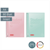 Collegeblock Premium Student „Pastell“ | A4, Lineatur 27, 80 Blatt, sortiert