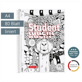 Collegeblock Premium Student „Lama“ ZENart | A4, Lineatur 27, 80 Blatt, weiß